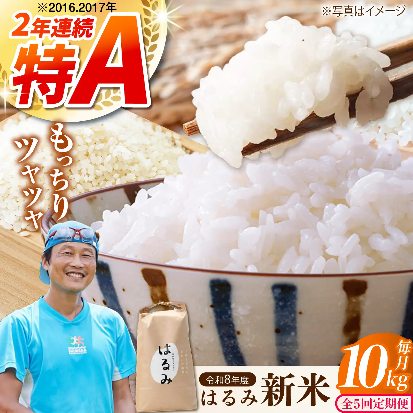 新米【全5回定期便】 はるみ 10kg 令和8年産 米【遠藤ファーム】[BDAF006-6]