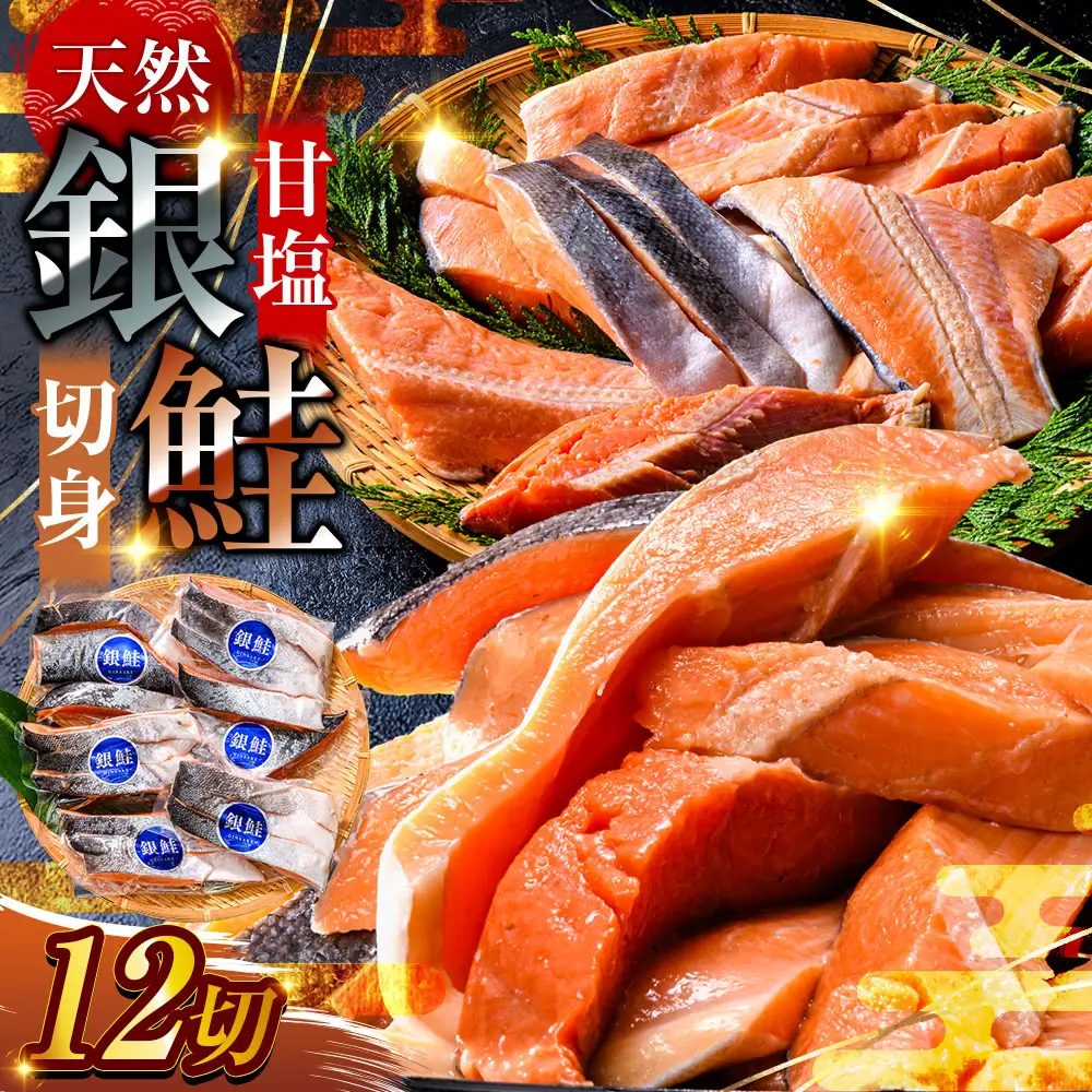 【 7日程度で発送 】 厚切り 天然甘塩銀鮭 切身 3切れ × 4パック 計12切れ 鮭 魚 魚類 魚介 魚介類 海鮮 BIGサイズ 真空パック おかず お惣菜 おつまみ 酒の肴 朝食 お弁当 冷凍
