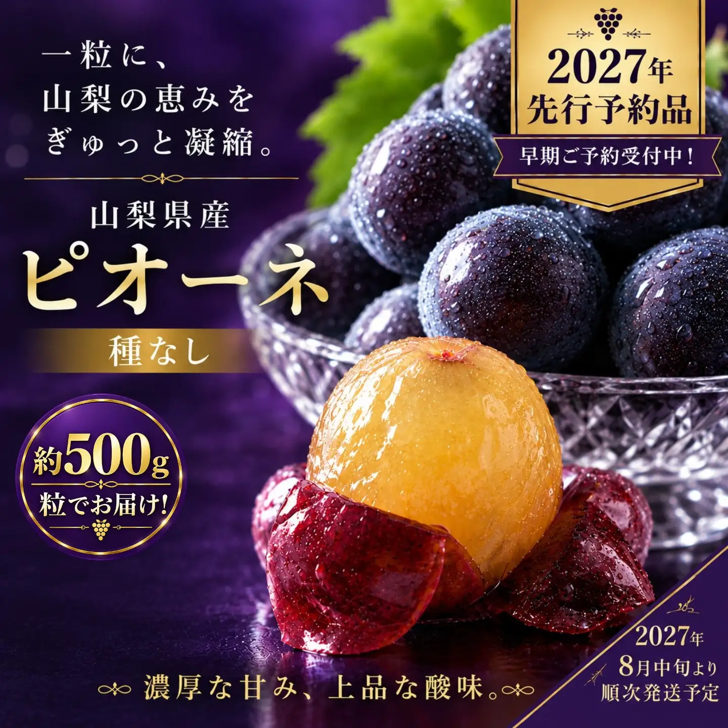 【2027年先行予約】ピオーネ 500g （粒）