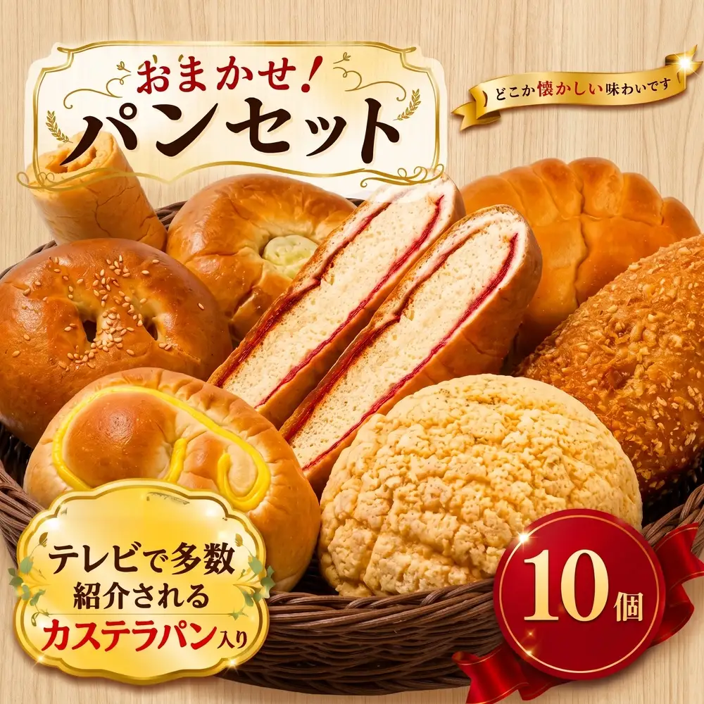パンセット 10個 おまかせ 【カステラパン入り】 パン 冷凍