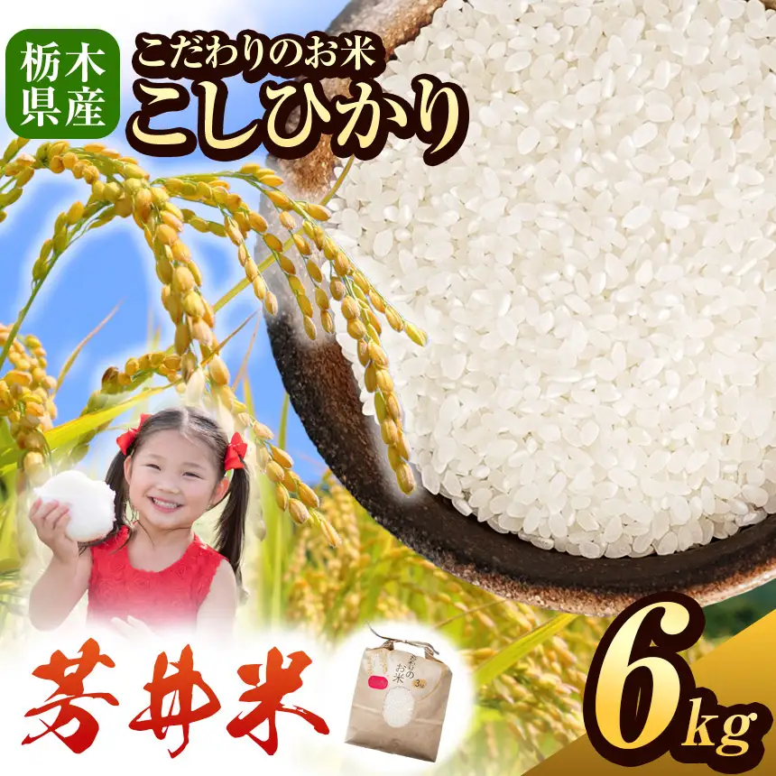 令和8年度産 新米 那珂川町産芳井米 3kg×2｜栃木県 那珂川町 送料無料