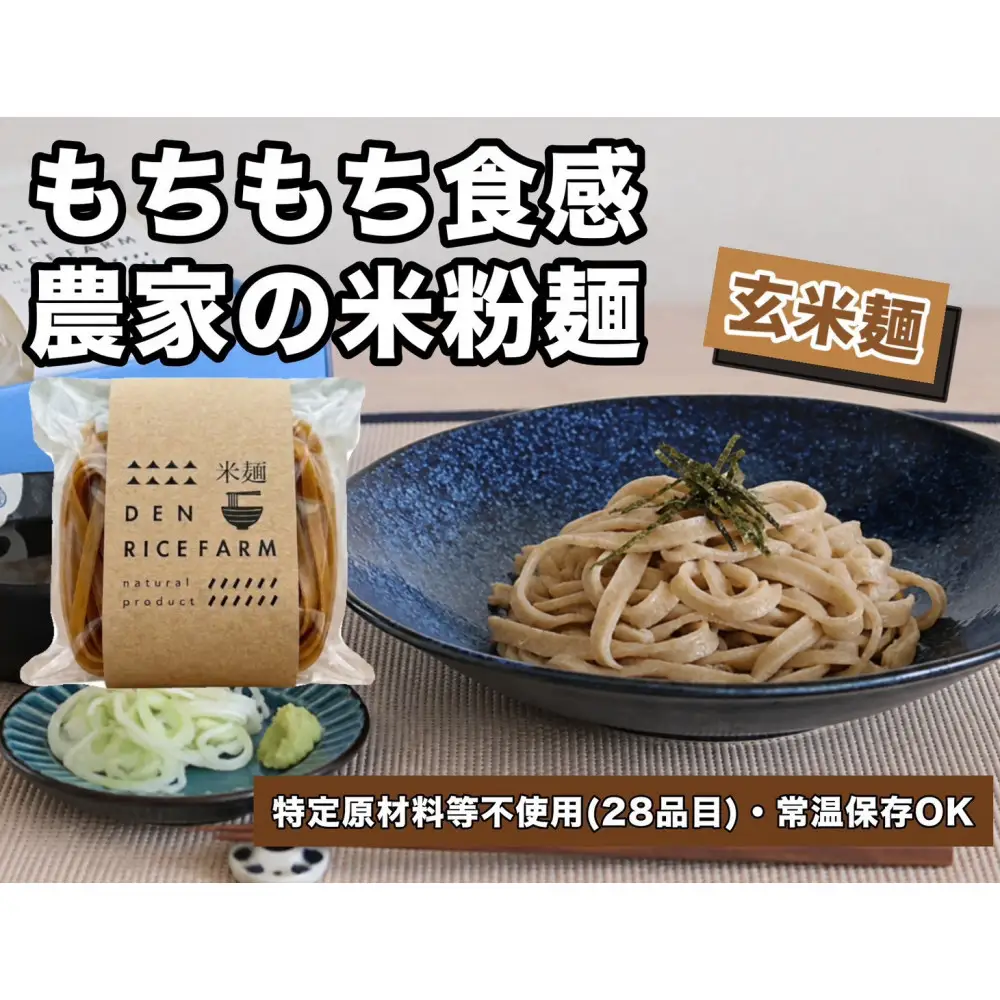グルテンフリー 無添加 米麺 120g  10個セット（玄米麺10個）｜米粉 うどん 焼きそば パスタ 麺