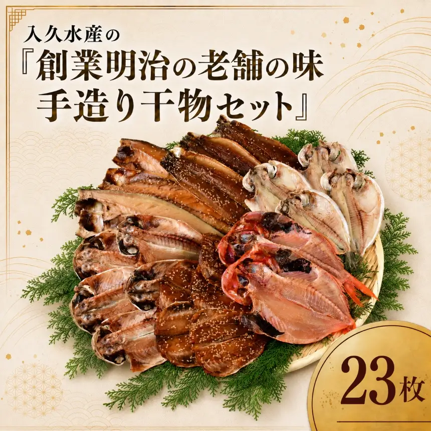 入久水産の「創業明治の老舗の味手造り干物セット　23枚」