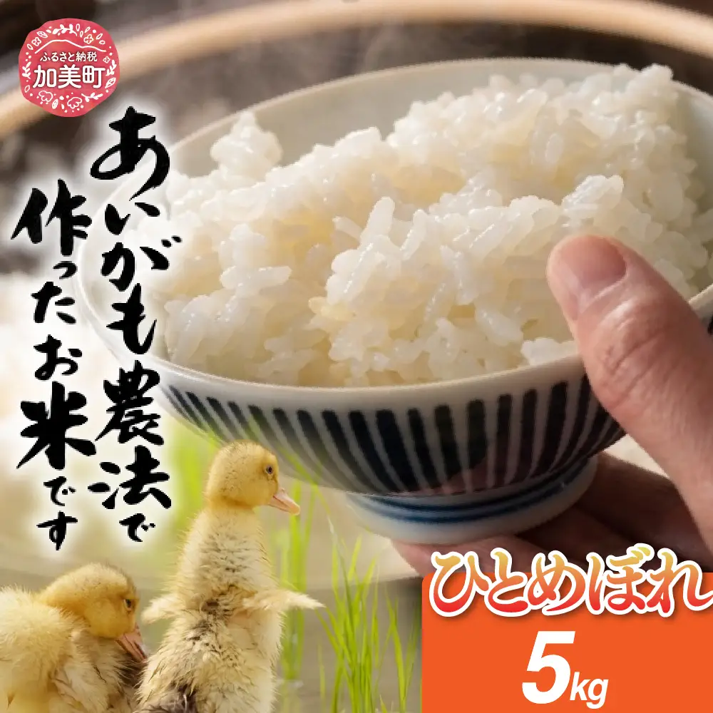 特別栽培米 あいがも農法でつくったひとめぼれ5kg ひとめぼれ
