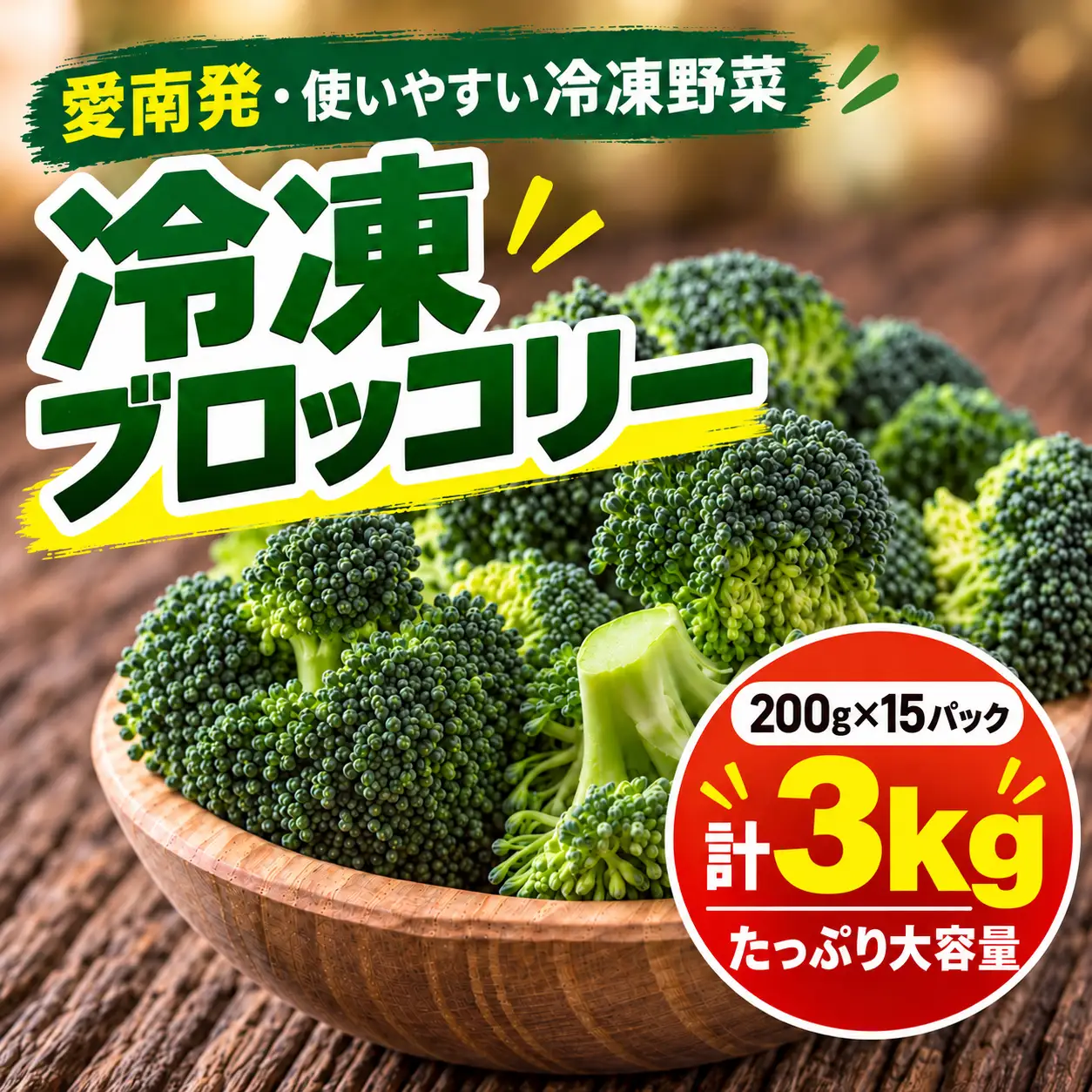 【先行予約】 愛南町産 国産 冷凍 ブロッコリー 約200g × 15パック 計 約3kg 規格外 傷 小分け パック 訳あり 筋肉 ハマスイ