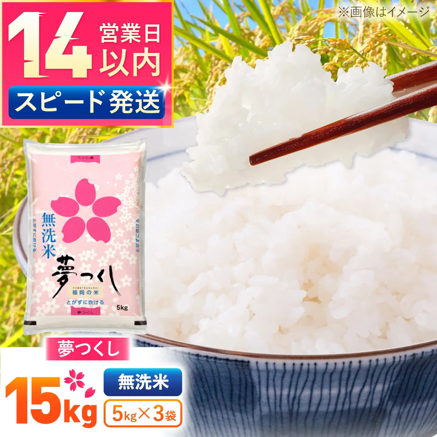 夢つくし無洗米15kg《築上町》【酒見食品工業株式会社】 米 こめ 無洗米[ABER007]