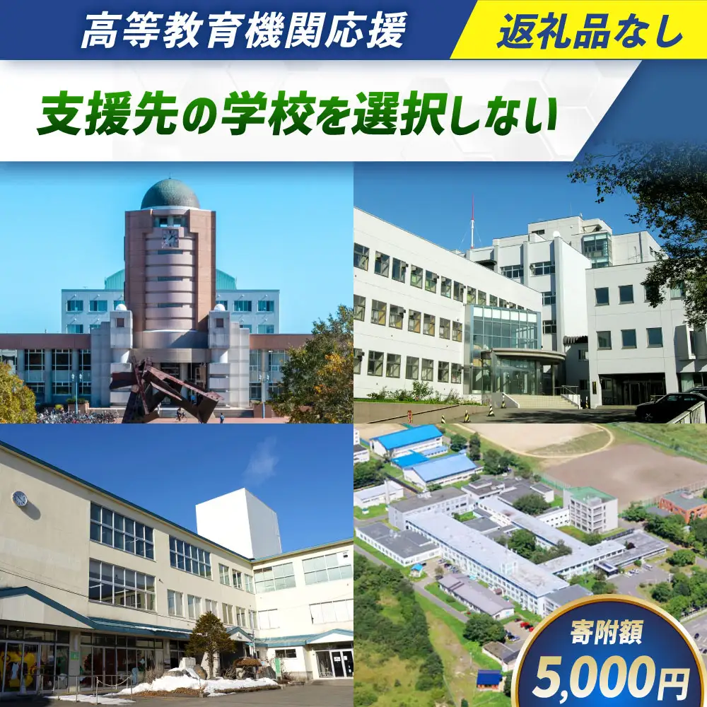 高等教育機関応援 （ 支援先の学校を選択しない ） 5,000円 【 返礼品なし 】  教育支援 高等教育 北海道 釧路市
