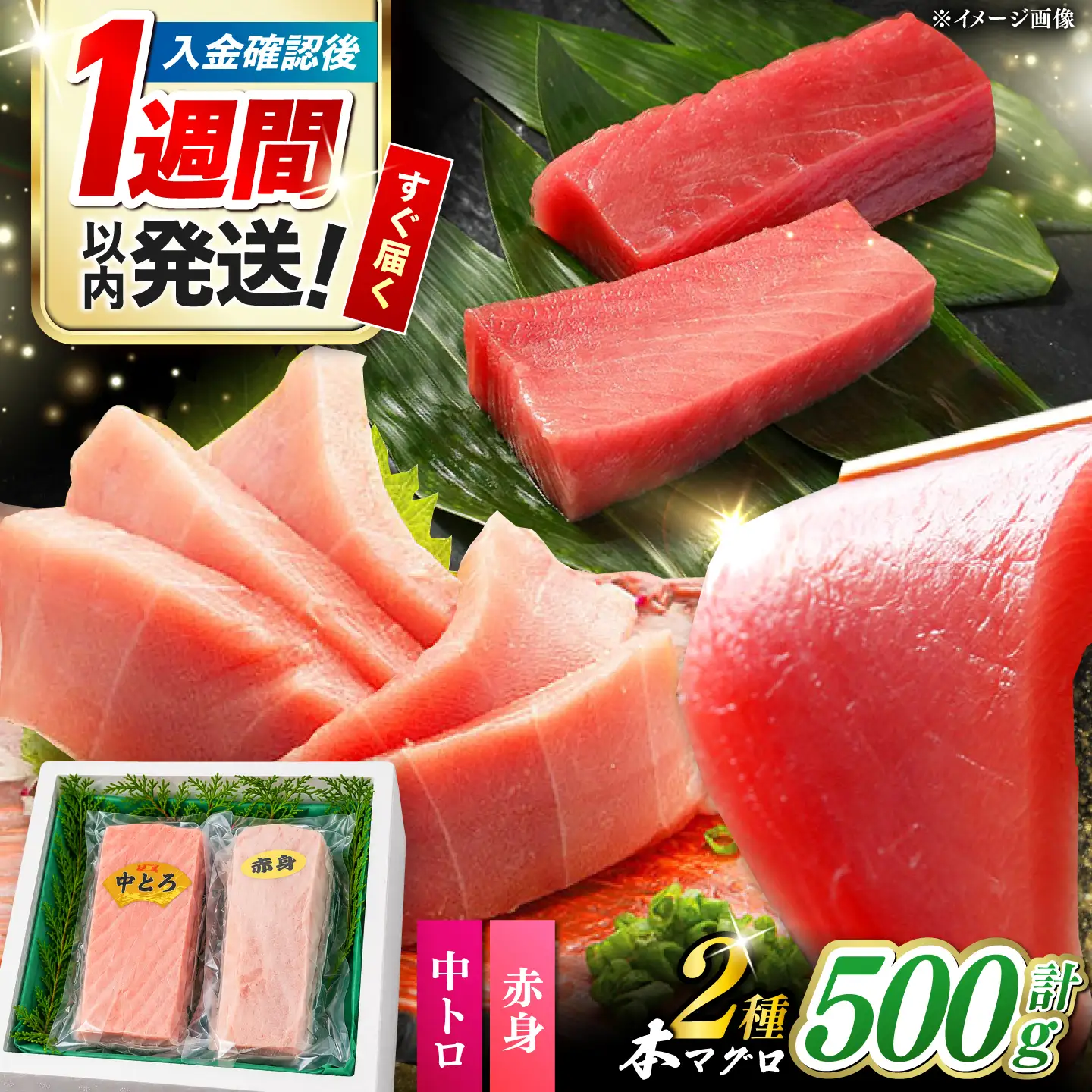 対馬産 本マグロ（赤身中トロ）500g 《対馬市》【対海】 赤身 中トロ まぐろ マグロ 鮪[WAH052]