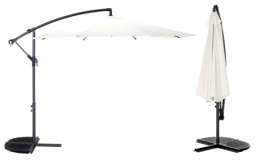 ハンギングパラソル アイボリー （ CD：37917 ） セイフティーロック付き 片持ち式 アウトドア 庭 ガーデン テラス ガーデンパラソル 日除け 50 PM