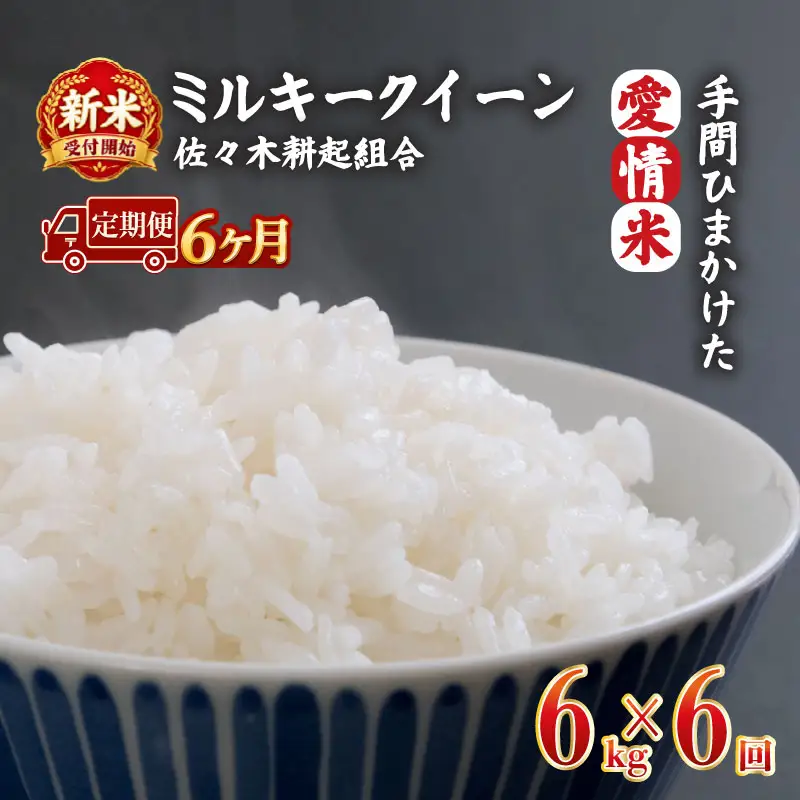 【新米 定期便】 令和8年産 新潟県産 ミルキークイーン 6kg × 6ヶ月 米 お米 ごはん 白米 佐々木耕起組合 プレゼント ギフト 贈答 定期便 特別栽培米 佐々木耕起 佐々木こうき 新潟県新発田市産 ssk017