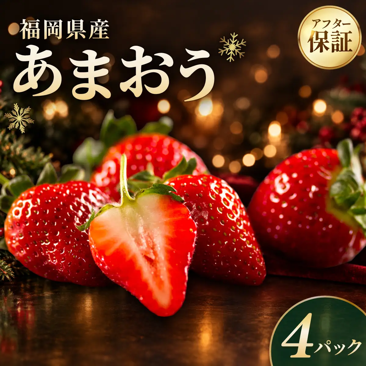 福岡県産あまおう4パック（約250g×4パック）