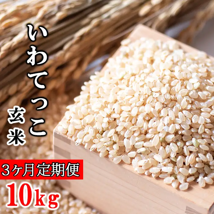 新米 《先行予約》【令和8年産】 いわてっこ 玄米 10kg × 3ヶ月定期便 《2026年11月上旬より順次発送開始予定》／  十一代目藤助 米 お米 げんまい 国産 岩手県産 八幡平市産 農家直送