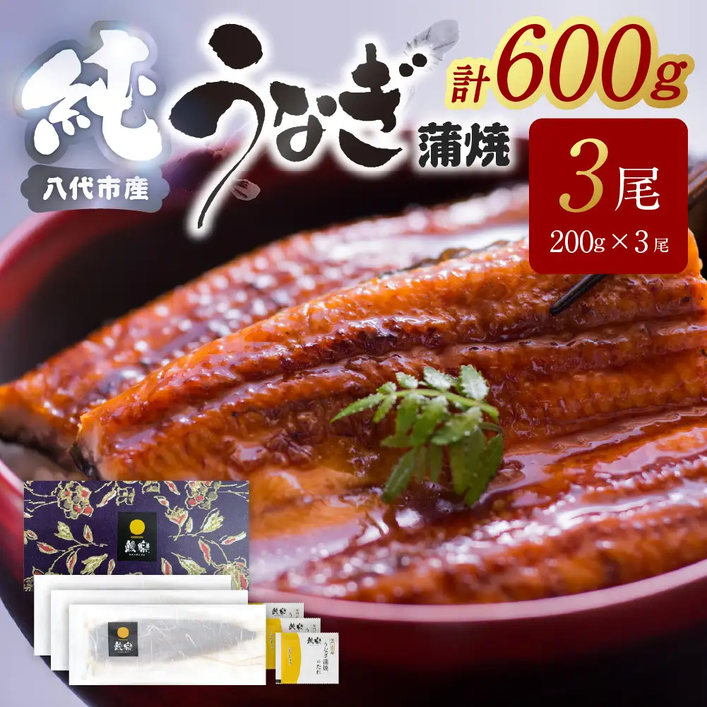 鰻 うなぎ蒲焼3尾セット（200g×3尾）合計600g たれ・山椒付き 鰻