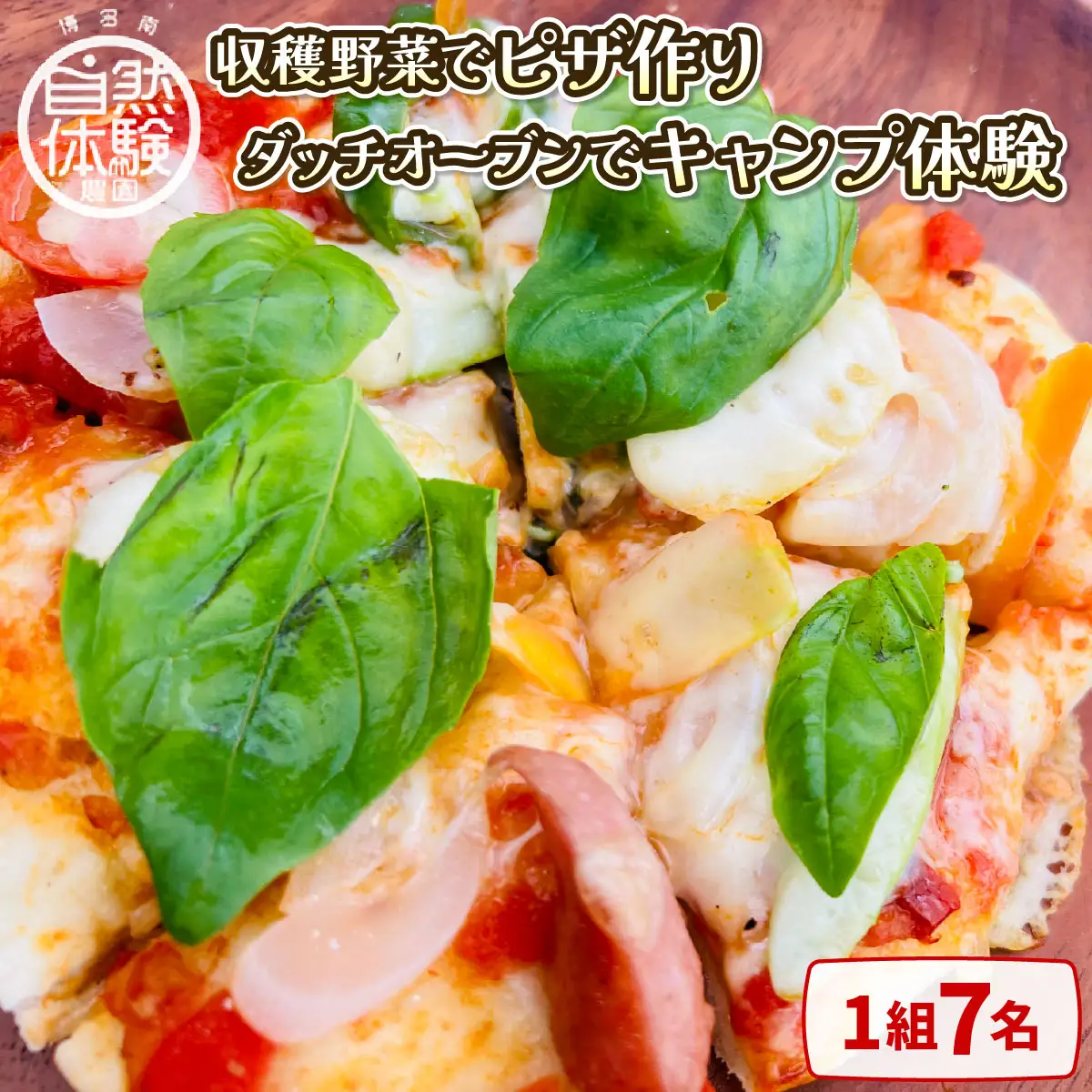 【収穫野菜でピザ作り】ダッチオーブンでキャンプ体験（1組7名）