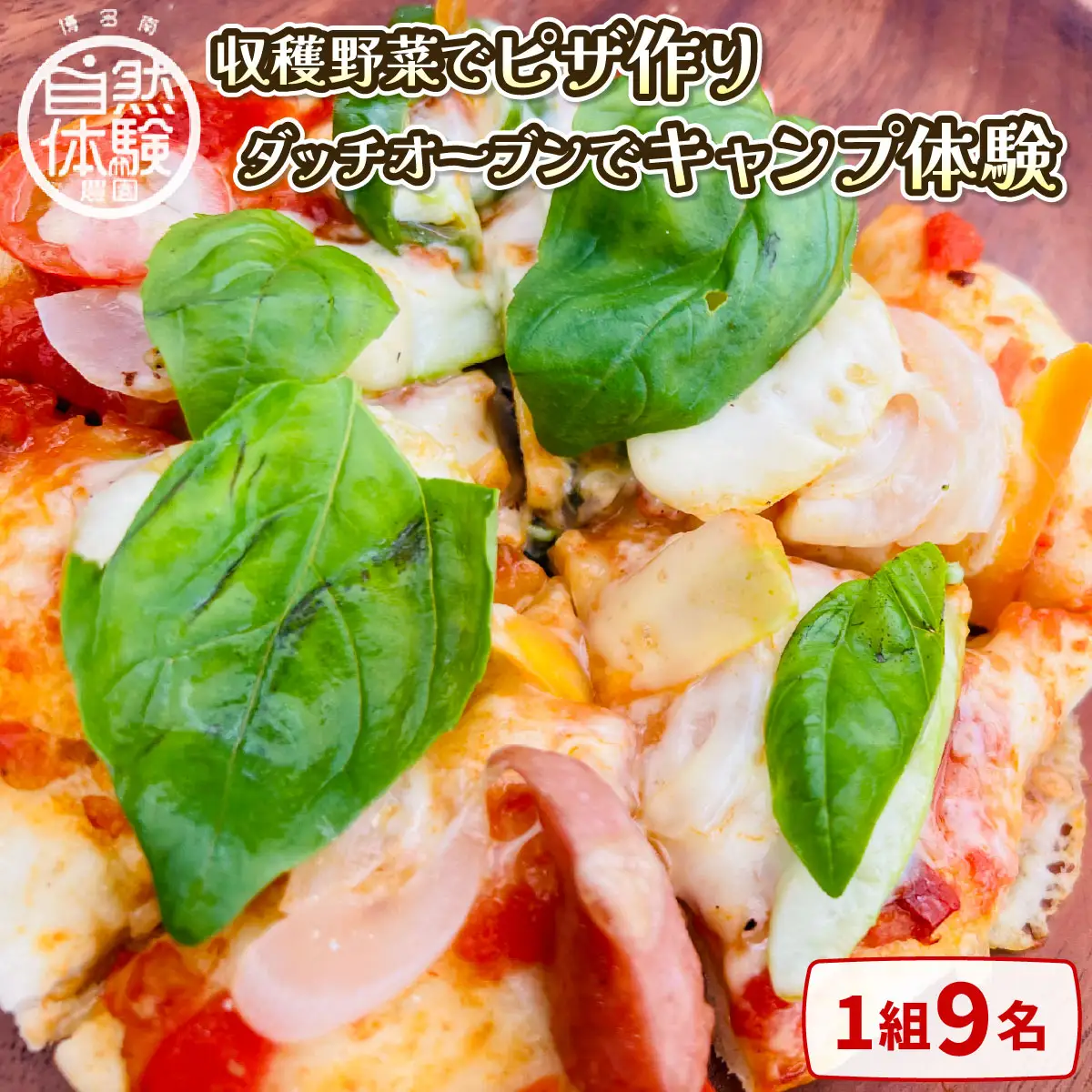 【収穫野菜でピザ作り】ダッチオーブンでキャンプ体験（1組9名）