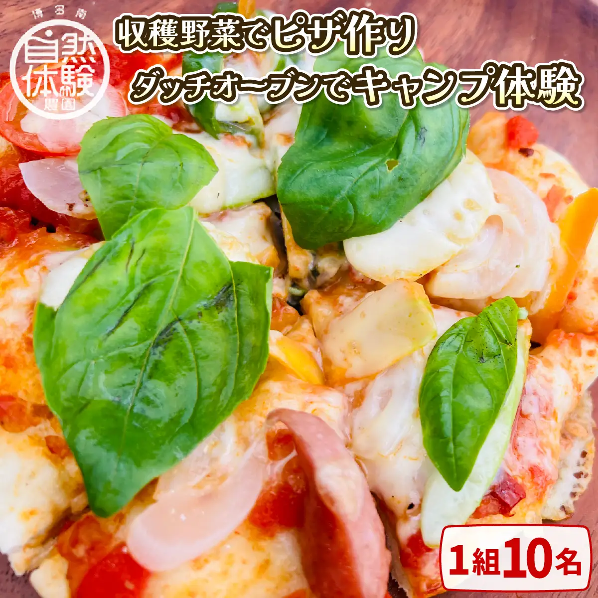 【収穫野菜でピザ作り】ダッチオーブンでキャンプ体験（1組10名）