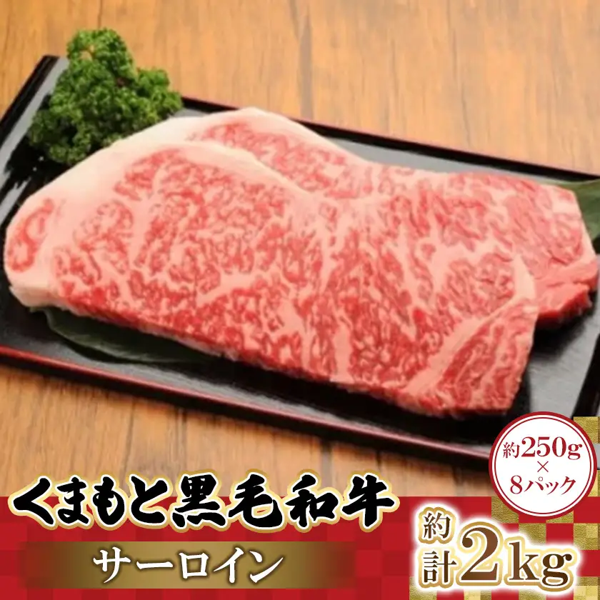 くまもと黒毛和牛サーロイン 250g×8パック　計2kg(益城町)【配送不可地域：離島】【1781823】