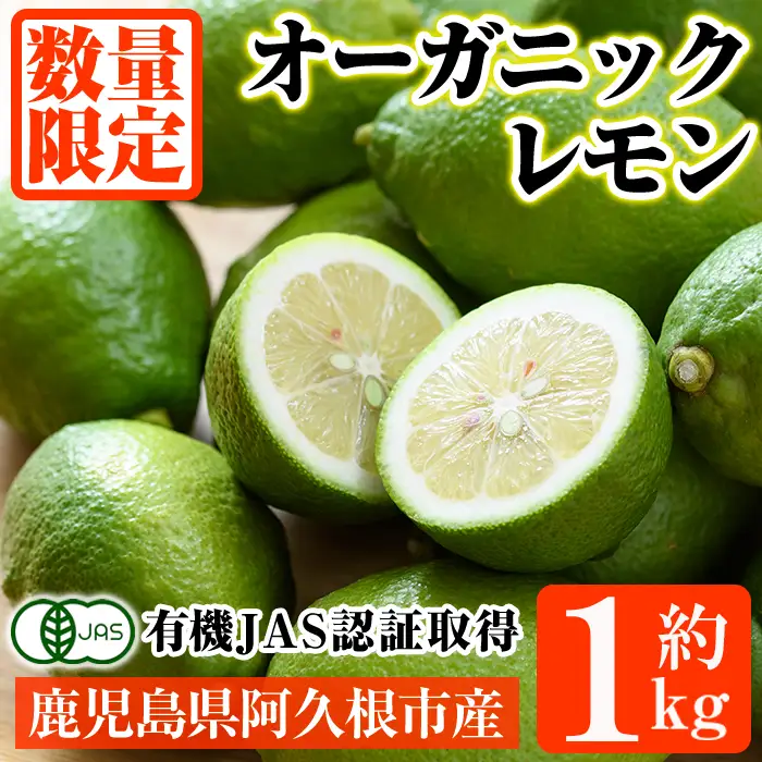 数量限定！有機JAS オーガニックレモン(約1kg) 国産 レモン 檸檬 果実 果物 フルーツ 柑橘 デザート 期間限定 有機栽培 健康志向 【中村農場】akn084-11