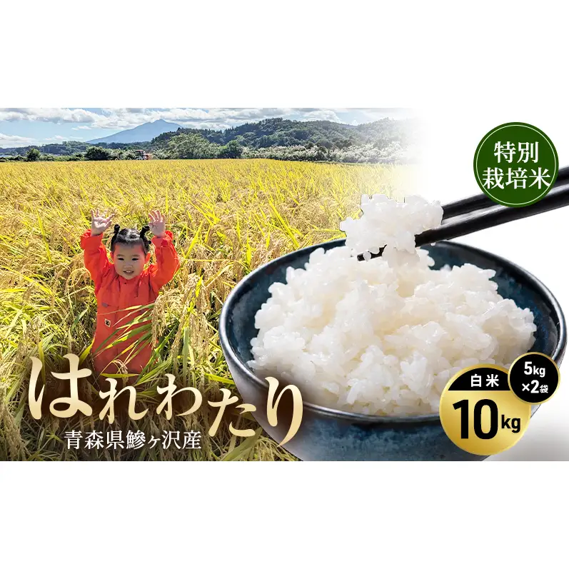 令和8年産 米 特別栽培米 はれわたり 10kg [白米] 青森県産 新米 先行予約 精米 10キロ (5kg×2) 特A 小分け 一人暮らし 鰺ヶ沢町 送料無料《H.GREENWORK》【10月中旬以降順次発送】