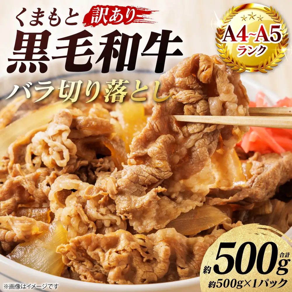 牛肉 【訳あり】 くまもと黒毛和牛 バラ 切り落とし 約500g （約500g×1パック） A4～A5ランク 牛肉