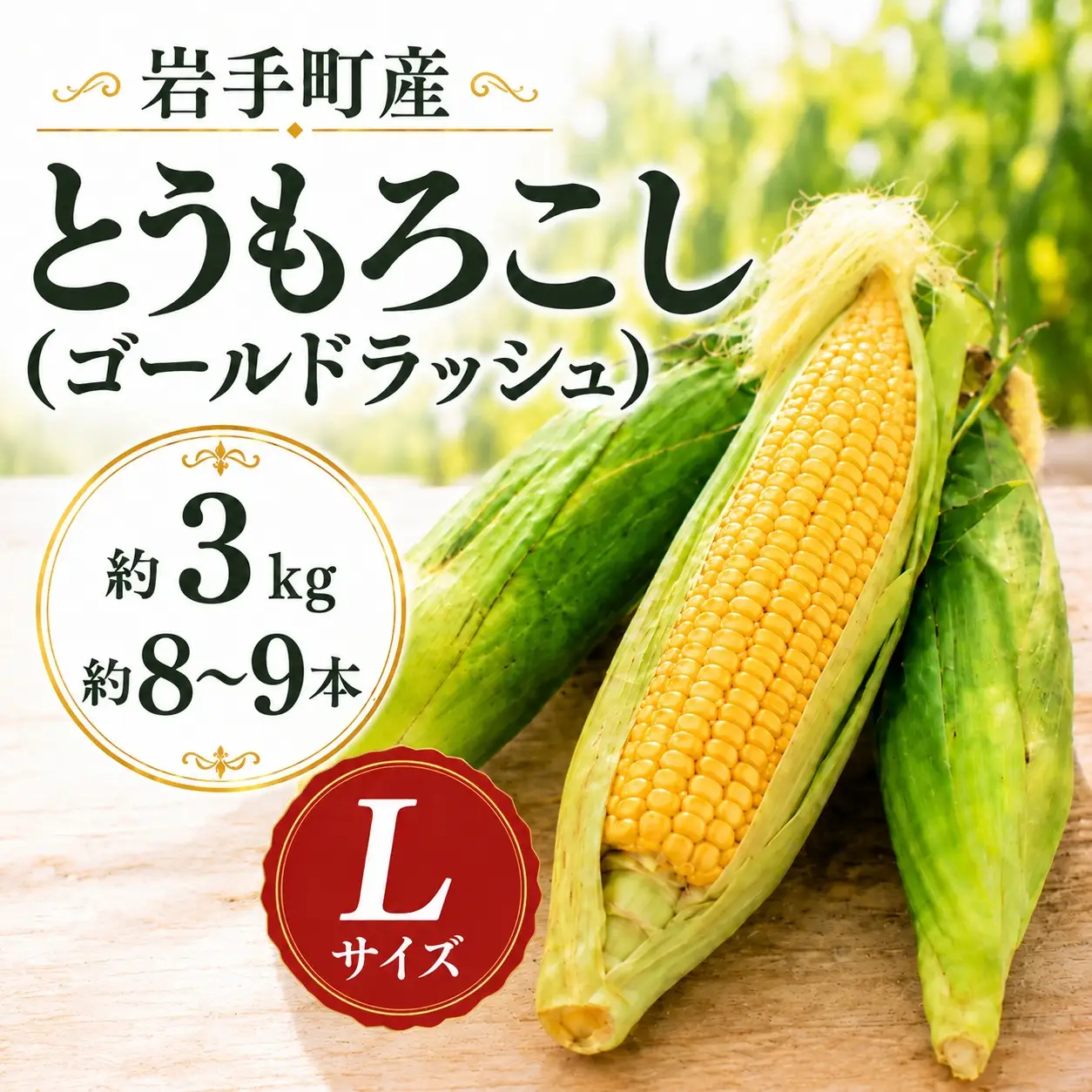 先行予約 とうもろこし L 約3kg 約8～9本 ゴールドラッシュ 岩手町産 2027年発送 