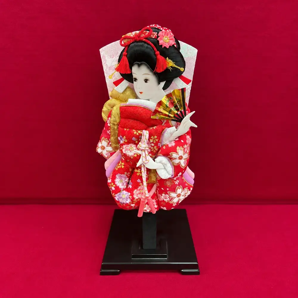 押絵羽子板　女物13号(約39cm)　飾り台付き【埼玉県 春日部市 押絵羽子板 羽子板 女物 13号 約39cm 飾り台付 職人手作り 正月飾り】(AR002-1)