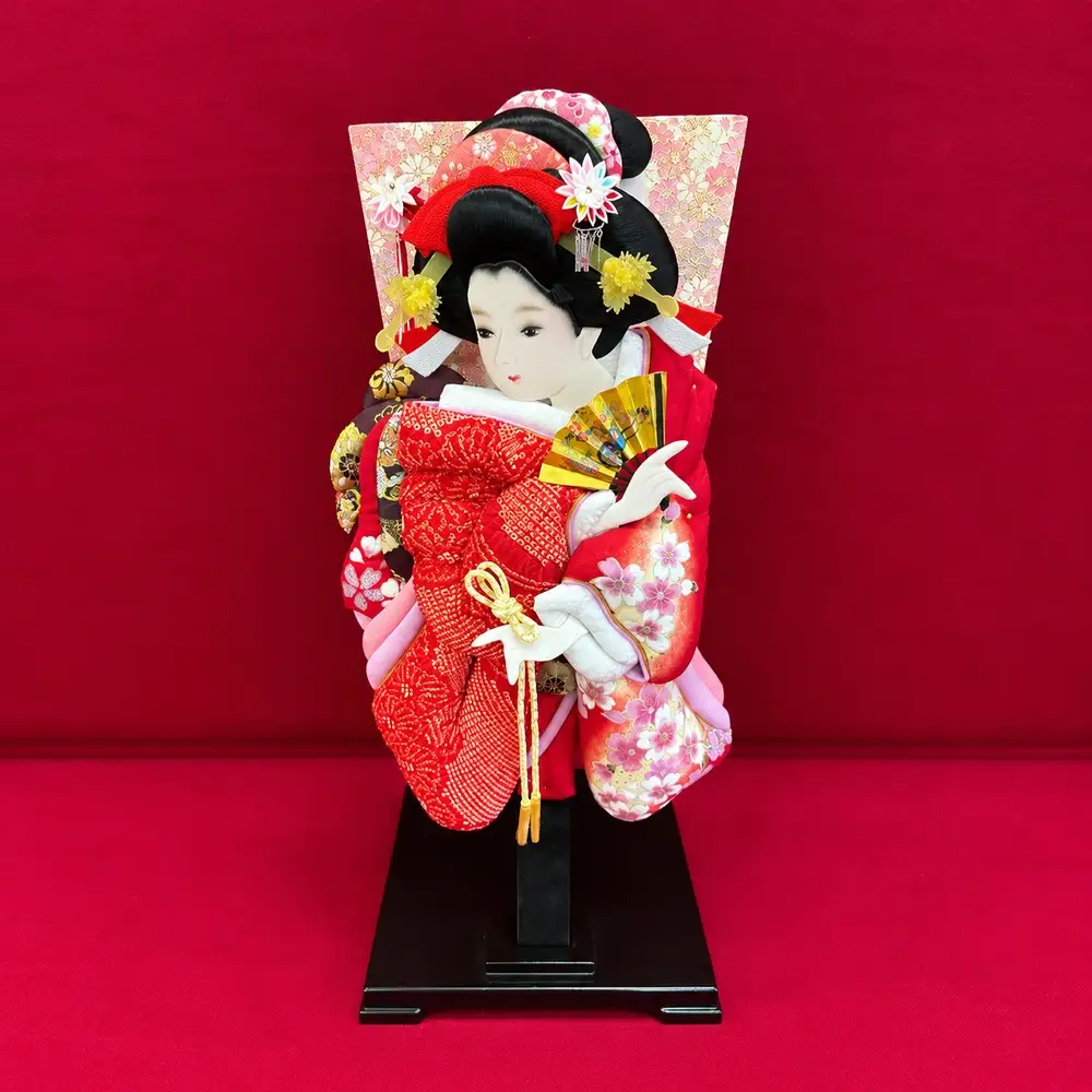押絵羽子板　女物20号(約60cm)　飾り台付【埼玉県 春日部市 押絵羽子板 羽子板 女物 20号 約60cm 飾り台付 職人手作り 正月飾り】(AR003-1)
