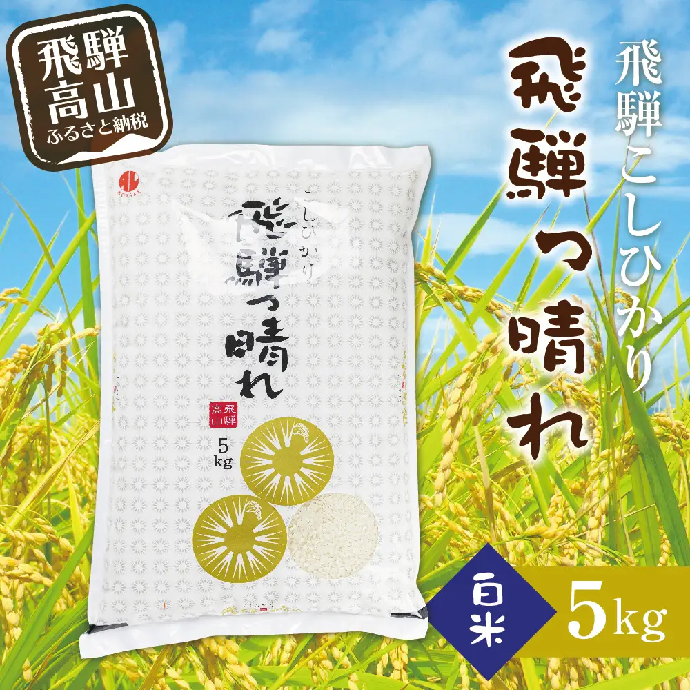 令和7年産 こしひかり飛騨っ晴れ 白米 5kg 生産者直送 お米 コシヒカリ 飛騨産 飛騨高山 アグリランド  JF007