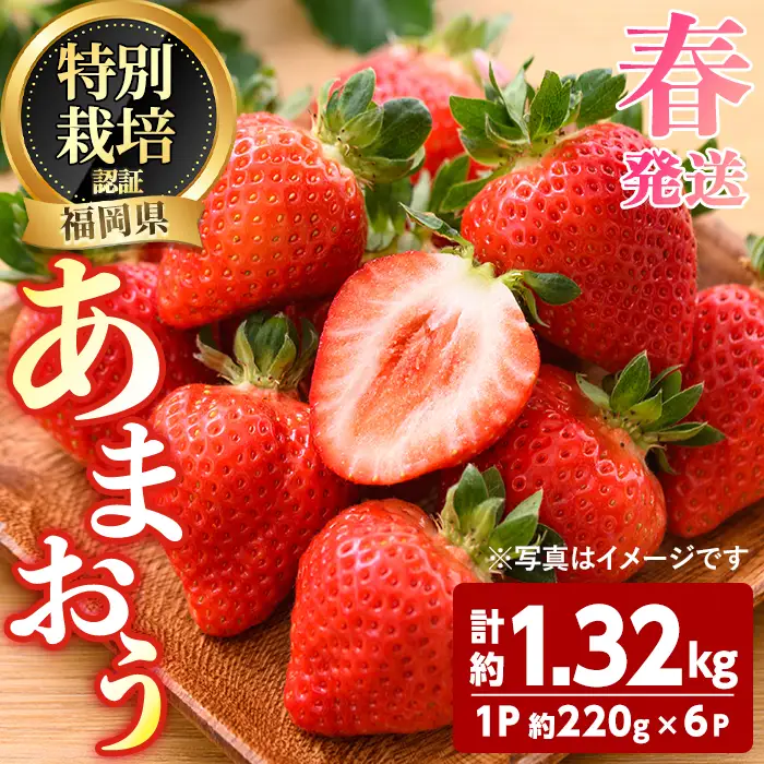 ＜先行予約受付中！2027年3月～4月発送予定＞ うるう農園の あまおう 2Lサイズ (計約1.32kg・約220g×6P) 苺 いちご イチゴ 果物 フルーツ 国産 福岡県 ヨーグルト ジャム スムージー 冷蔵 春発送 特別栽培 ＜離島配送不可＞【ksg1971】【うるう農園】