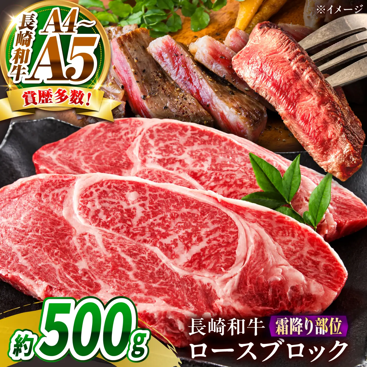 【A4～A5】長崎和牛ロースブロック 約500g / 牛肉 ぎゅう肉 和牛 / 南島原市 / 株式会社MEAT PLUS[SHG062]