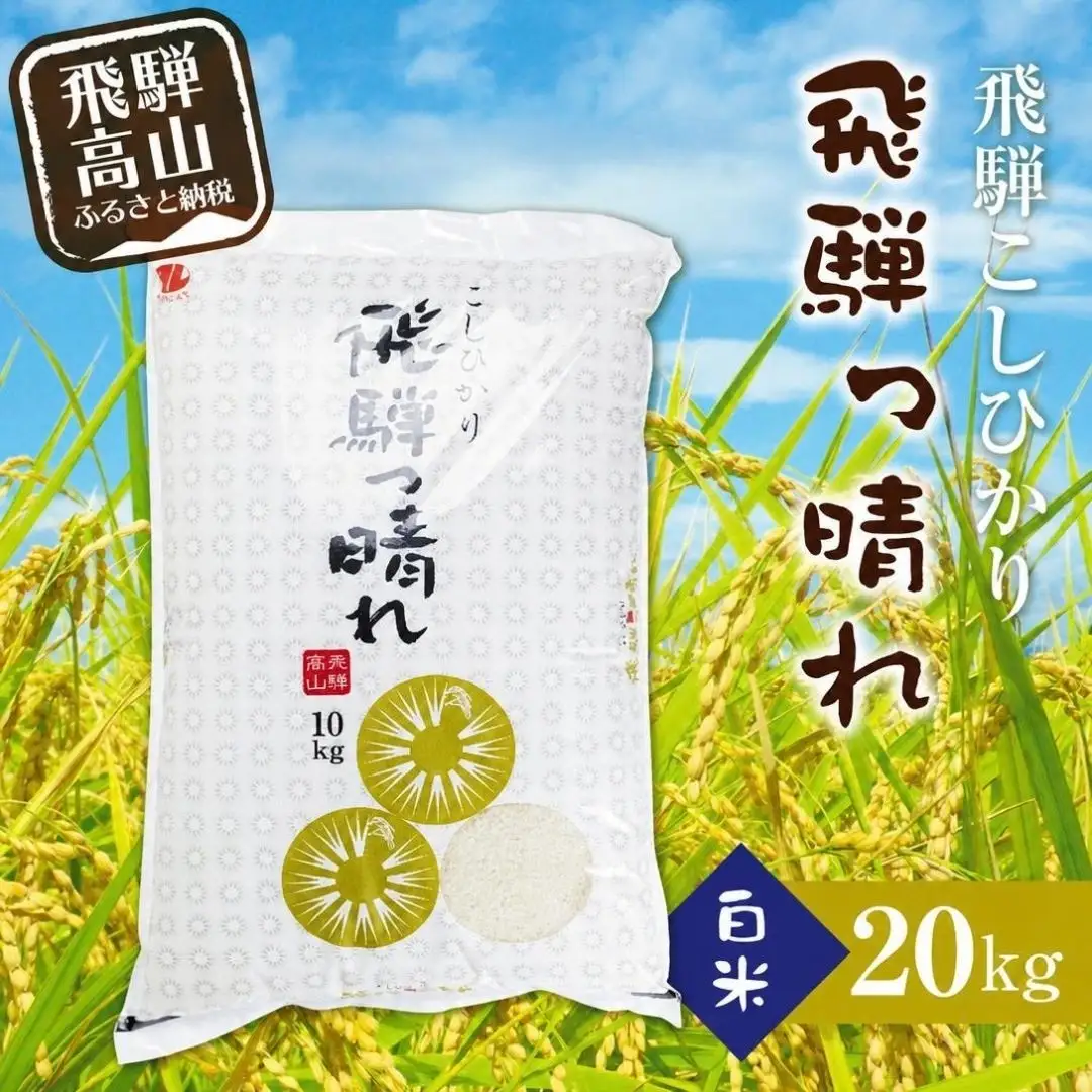 【令和7年産】こしひかり飛騨っ晴れ 白米 20kg 生産者直送 お米 コシヒカリ 飛騨産 飛騨高山 アグリランド  JF009
