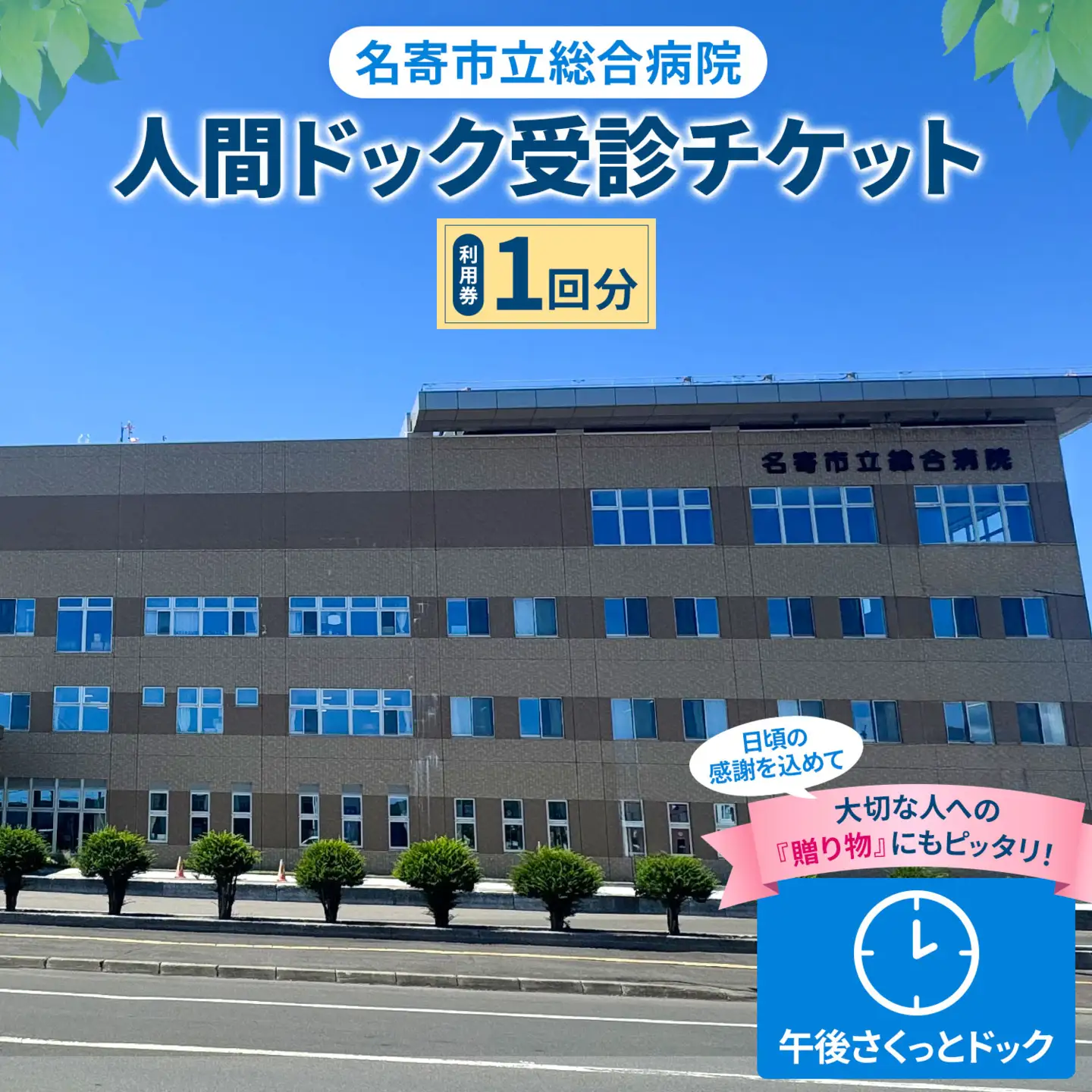 名寄市立総合病院 人間ドック 受診 チケット 1回分 午後さくっとドック 《30日以内に出荷予定(土日祝除く)》