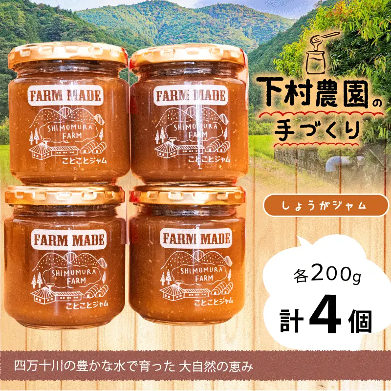 しょうがジャム 200g×4個 【 生姜 ジャム 】
