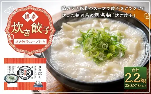 博多の炊き餃子 10パックセット 餃子 炊き餃子 惣菜 おかず 鶏ガラ 豚骨 スープ 新名物 ご当地グルメ 冷凍