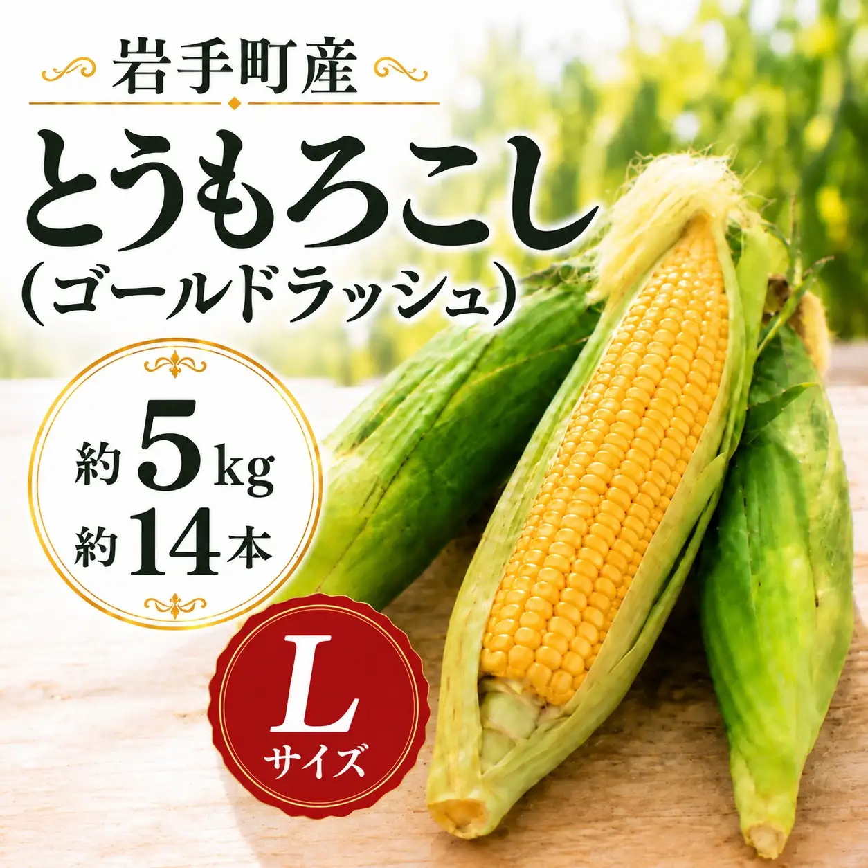 先行予約 とうもろこし L 約5kg 約14本 ゴールドラッシュ 岩手町産 2027年発送 