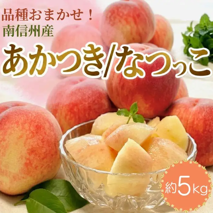 南信州産「桃」あかつき/なつっこ 約5kg 8～12玉 品種おまかせ＜2027年7月下旬より発送＞