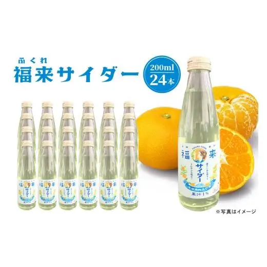 数量限定 サイダー 福来 炭酸 炭酸飲料 瓶 200ml 24本 ソーダ 飲料水 ジュース みかん ミカン 学生考案 お土産 ギフト（109-01）