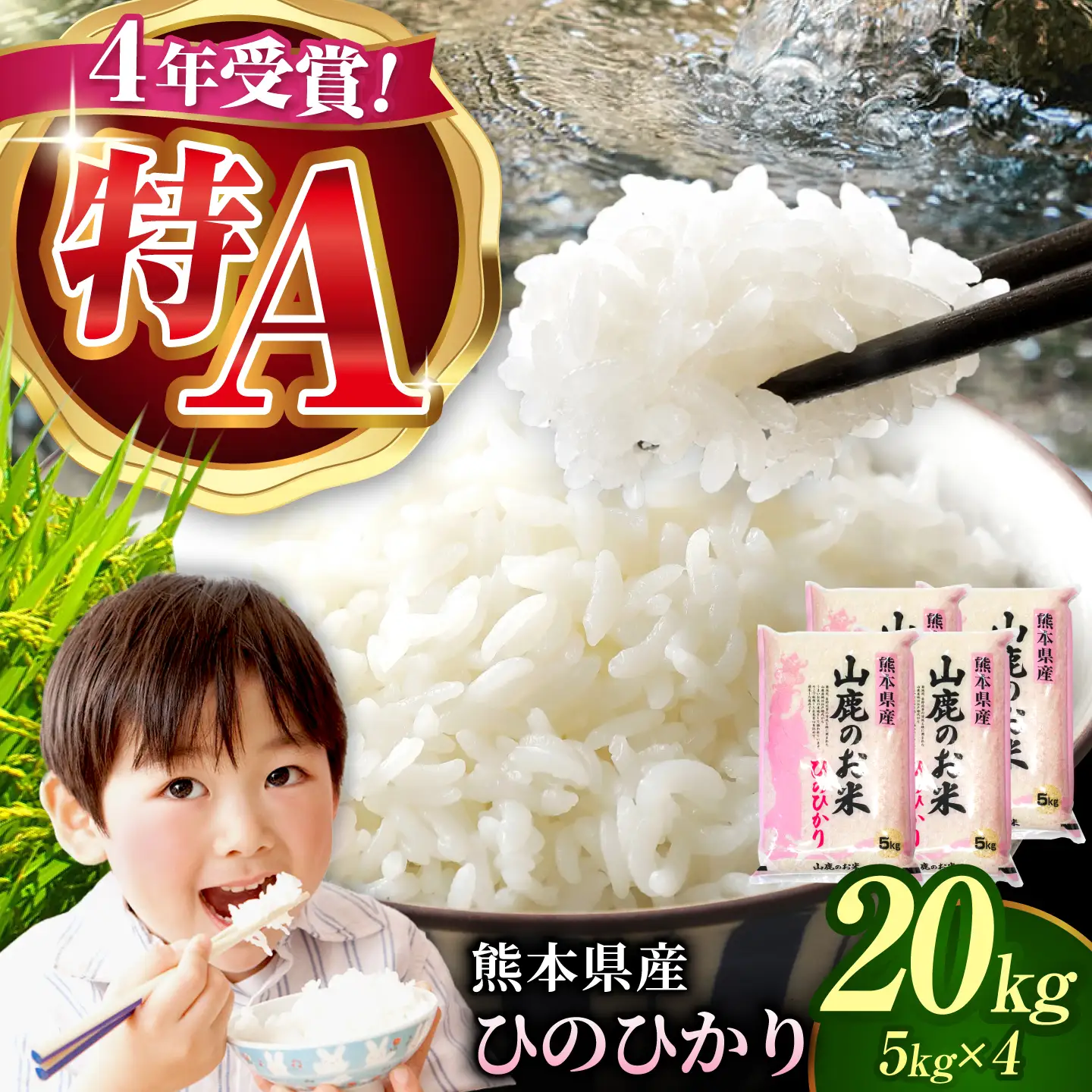 【新米先行予約】〈令和8年度産米〉 山鹿のお米 ヒノヒカリ 5kg×4【有限会社 あそしな米穀】[ZBI040]