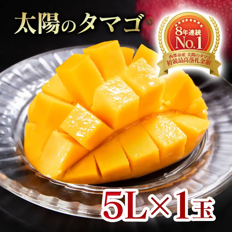 5月発送【先行予約】最高級ブランド『太陽のタマゴ』5L×1個【糖度15度以上】宮崎県西都市産完熟マンゴー＜68-9a＞宮崎マンゴー 果物 フルーツ 甘い