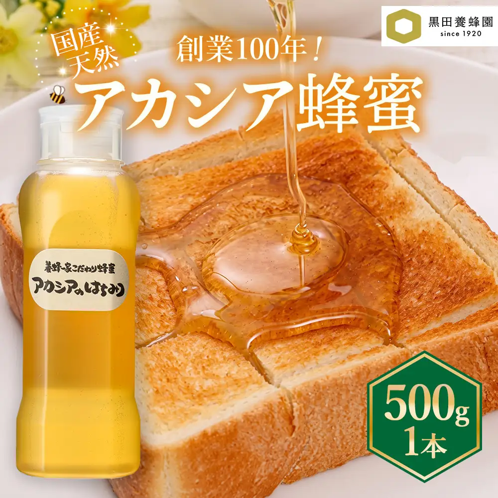 〈創業100年〉 蜂蜜 国産 アカシア 500g×1 | はちみつ ハニー