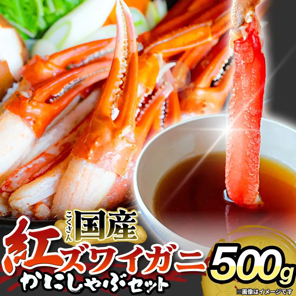 【先行予約】かに しゃぶしゃぶ 紅ズワイガニ 500g 国産 カニしゃぶ 鍋セット 冷凍 ギフト ポーション 年末年始 魚介 富山県 氷見市