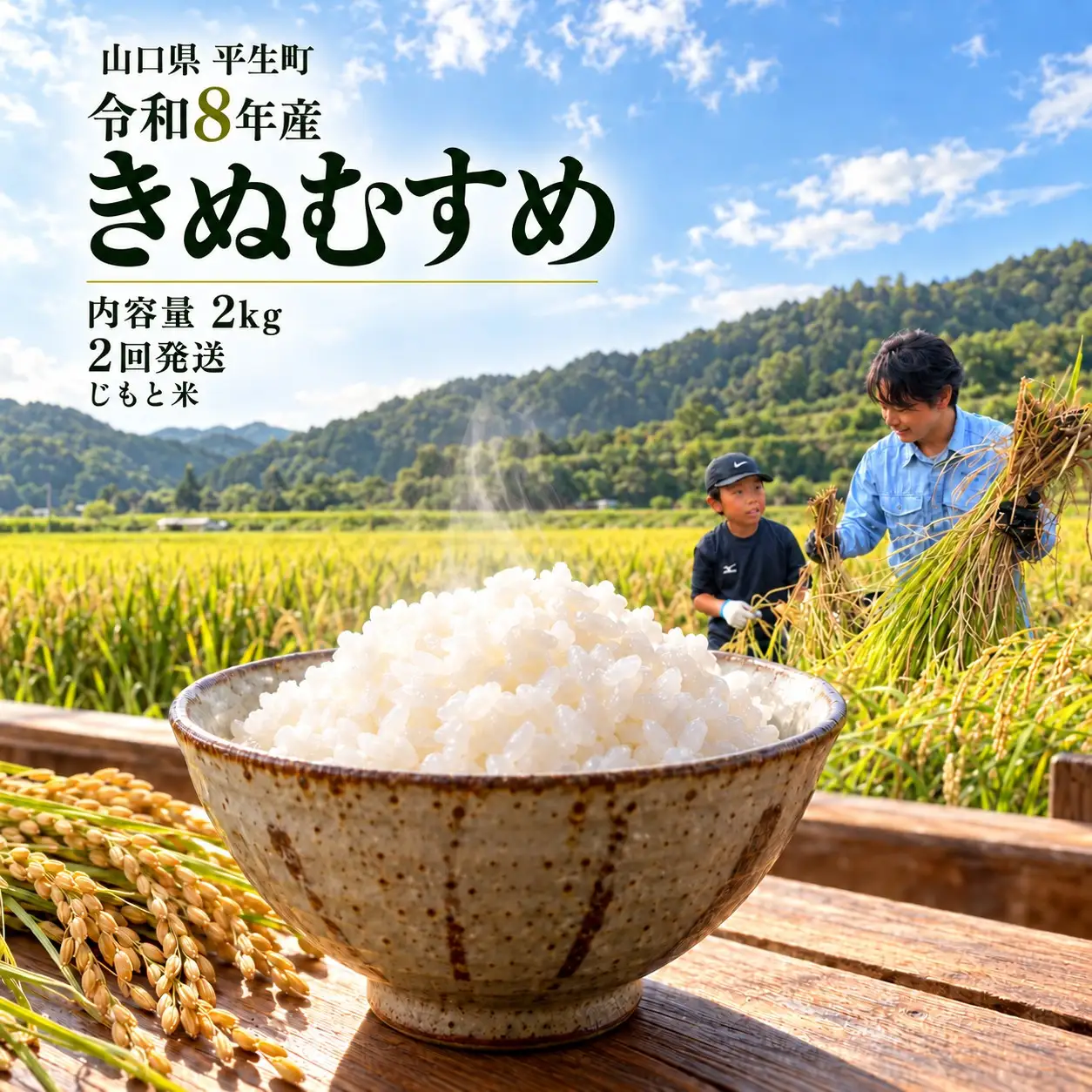 令和8年度産 山口県産 きぬむすめ 2㎏ 定期便 2回発送