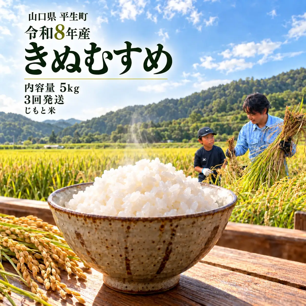 令和8年度産 山口県産 きぬむすめ 5㎏ 定期便 3回発送