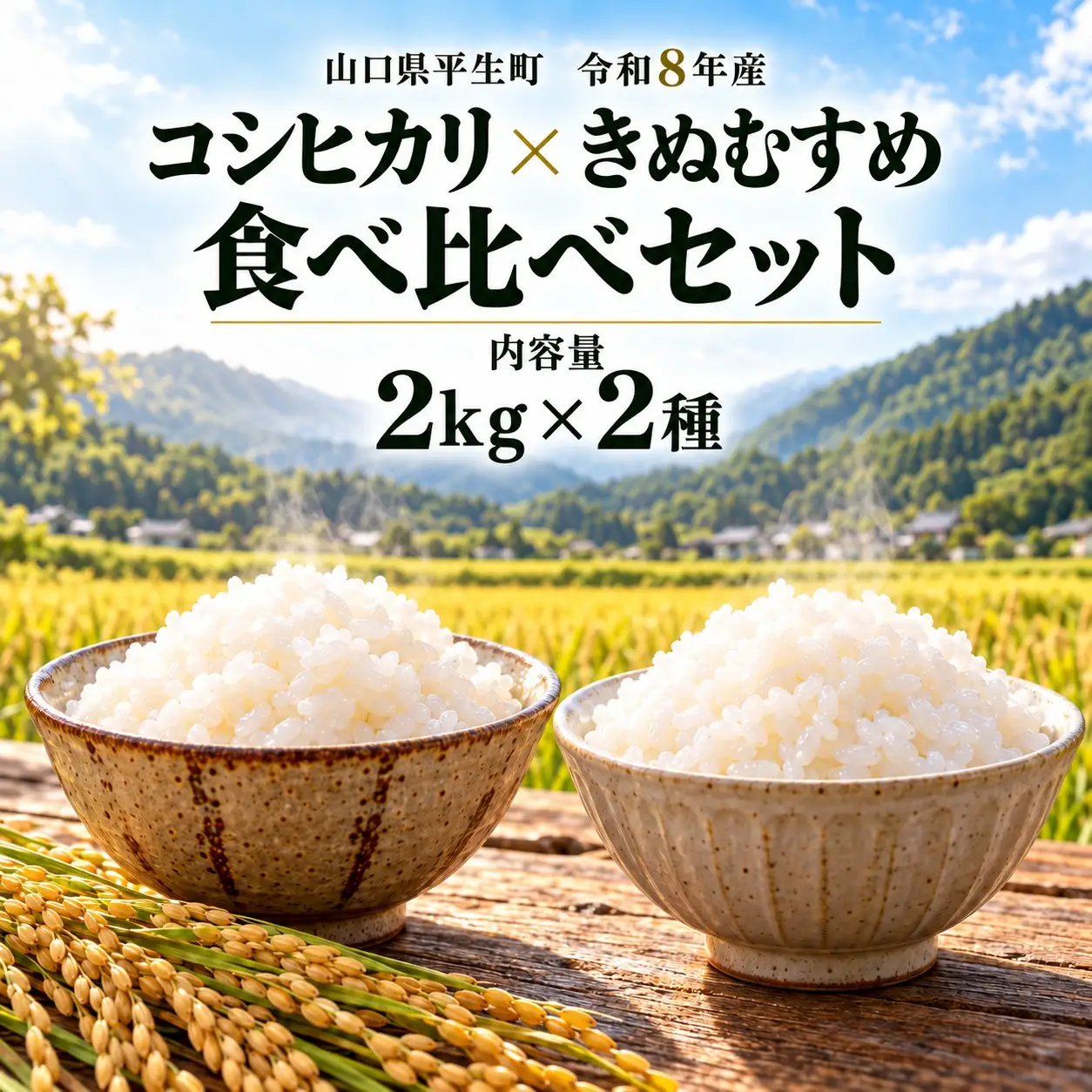 令和8年産 こしひかり2㎏・きぬむすめ2㎏食べ比べ