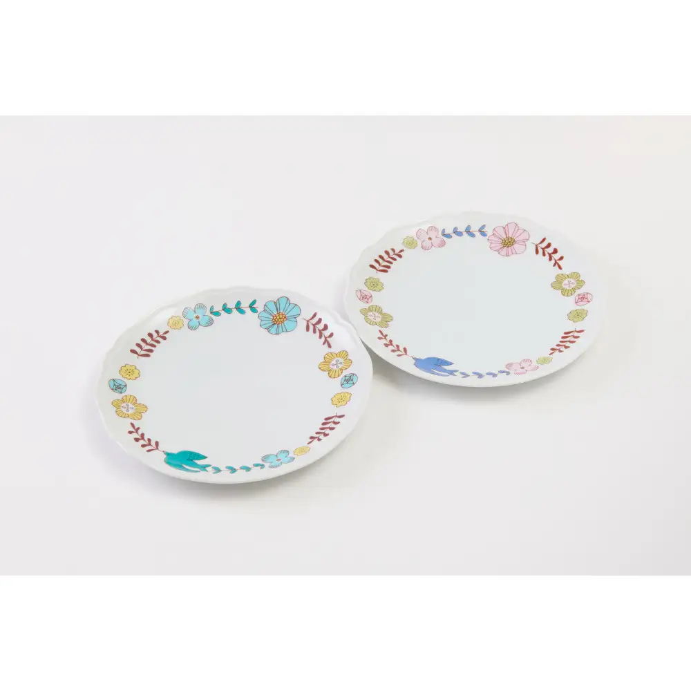 ハレクタニ　花と鳥プレート　ペア