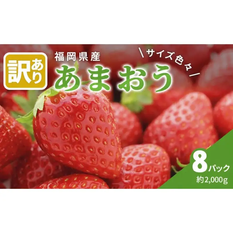 福岡ストロベリーパーク あまおう サイズ色々 8パック 約2kg（約250g×8p）