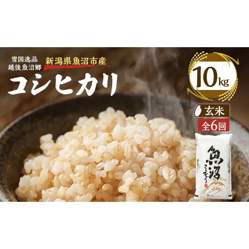 定期便：雪国逸品 玄米10kg×6ヶ月】越後魚沼郷 魚沼産コシヒカリ