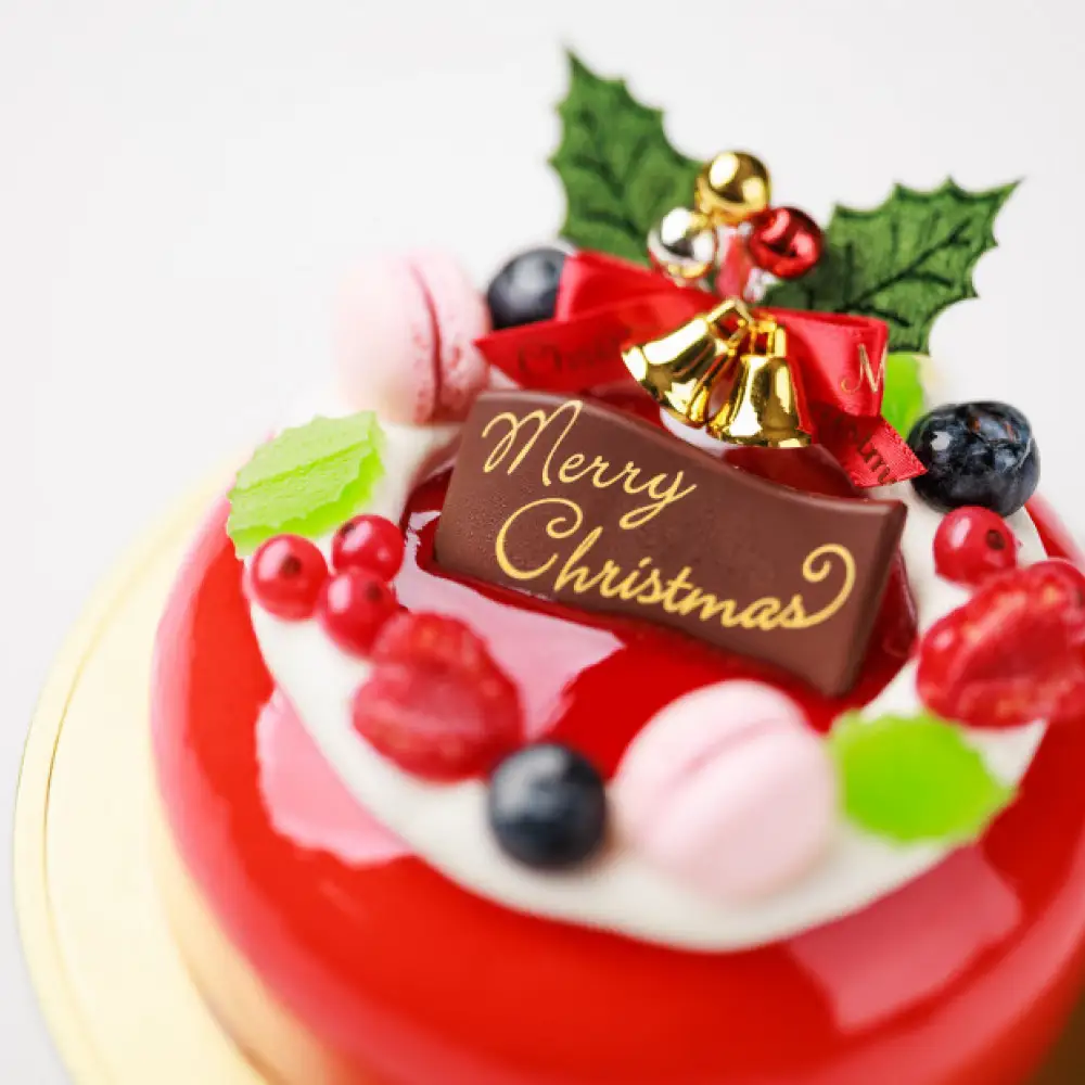 クリスマスケーキ ドゥースフリュイルージュ (14cm）2026 ケーキ クリスマス 冷凍 デザート スイーツ Xmas アールグレイ風味 ホワイトチョコムース