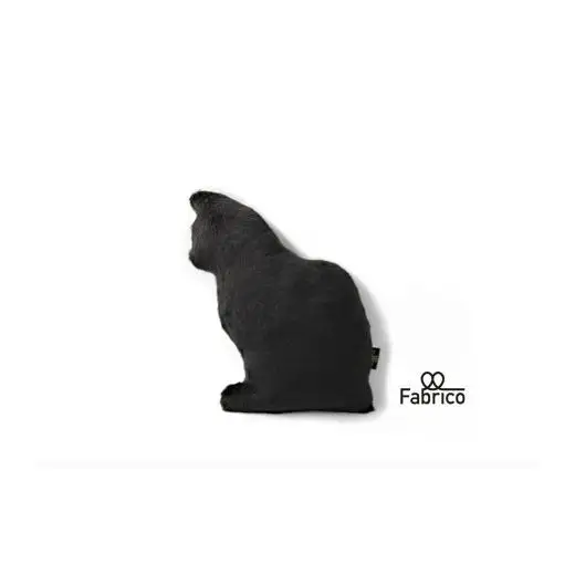 N421 【Ｆａｂｒｉｃо】黒猫のクッション
