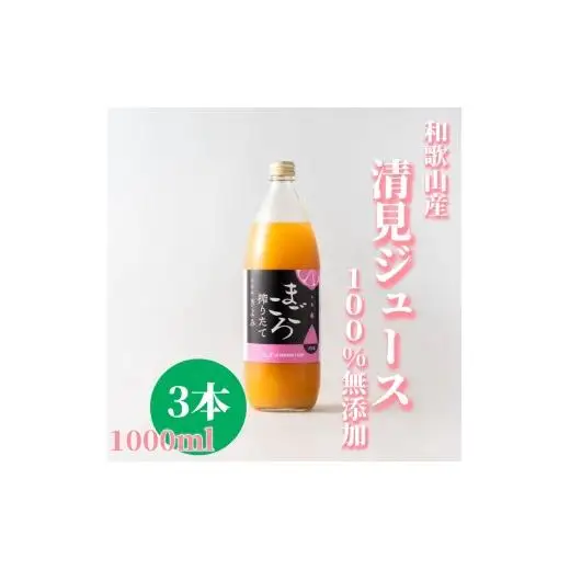 N081 清見１００％ジュース　１０００ｍｌ　３本